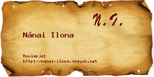 Nánai Ilona névjegykártya